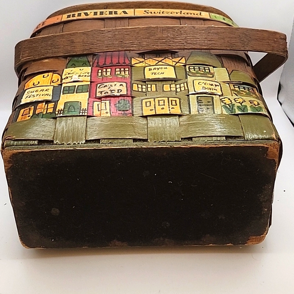 Vintage 1974 Caro Nan Signed Wooden Purse 9.25" X 9.25" X 5.75" - Picture 7 of 17